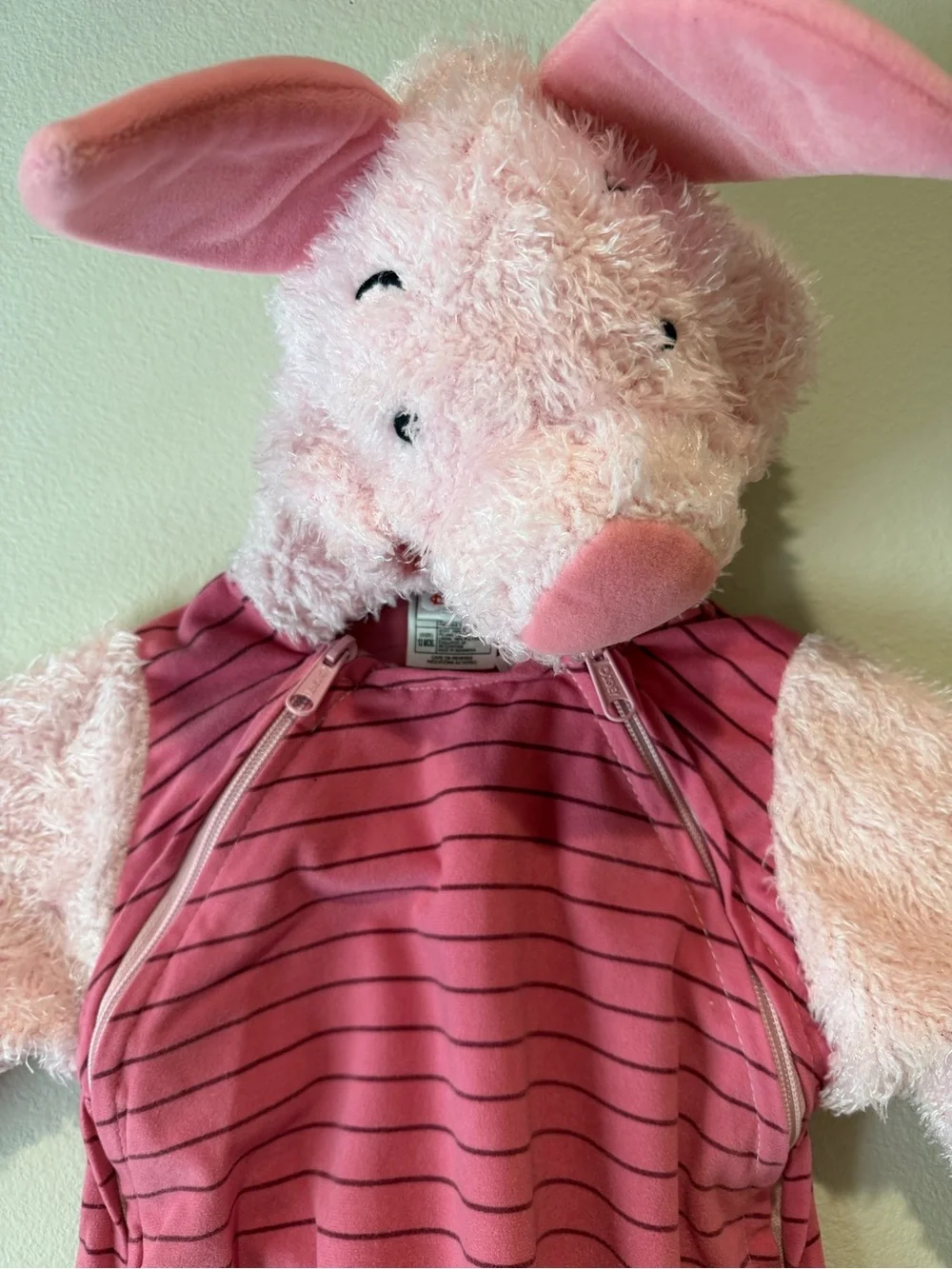 Disney Pink Plush Piglet Costume with 'Hunny' candy pail